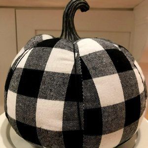 10 Inch Buffalo Plaid Fabric Pumpkin
